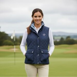 Peter Millar , WATERVILLE 1889, Crown Diamond Quilted Reversible Golf Vest, XS?